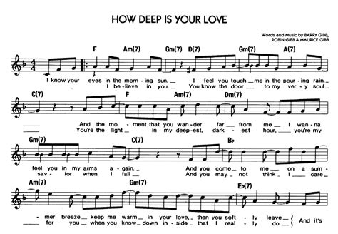 How Deep Is Your Love Sheet Music and Its Reflective Emotions?